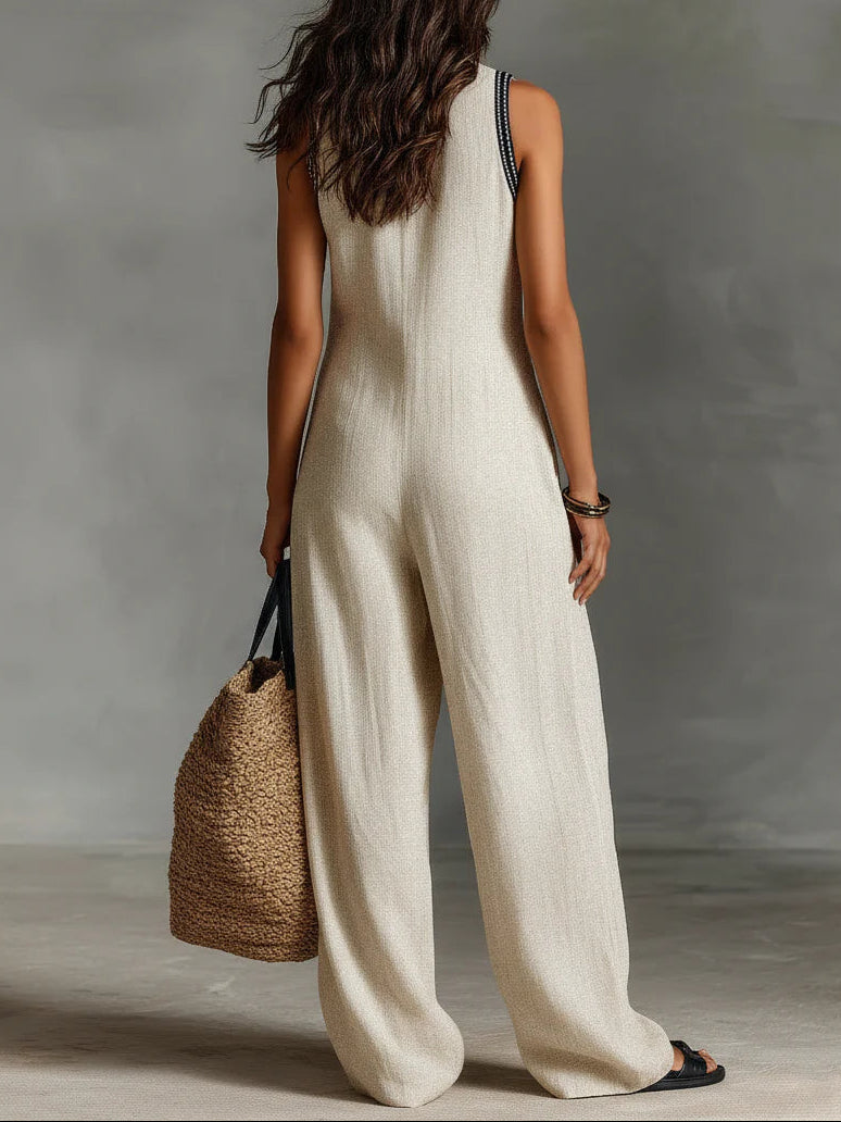 Fiamma | Sleeveless jumpsuit with high collar