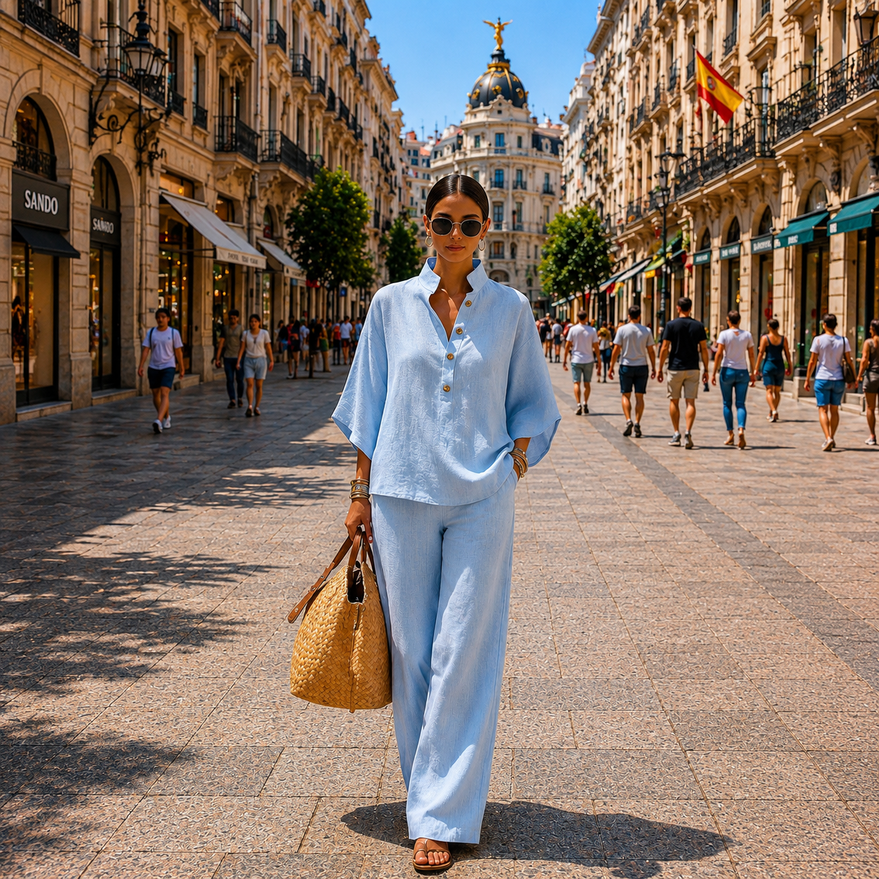 Mariel | Batwing Sleeve Set with Wide Trousers