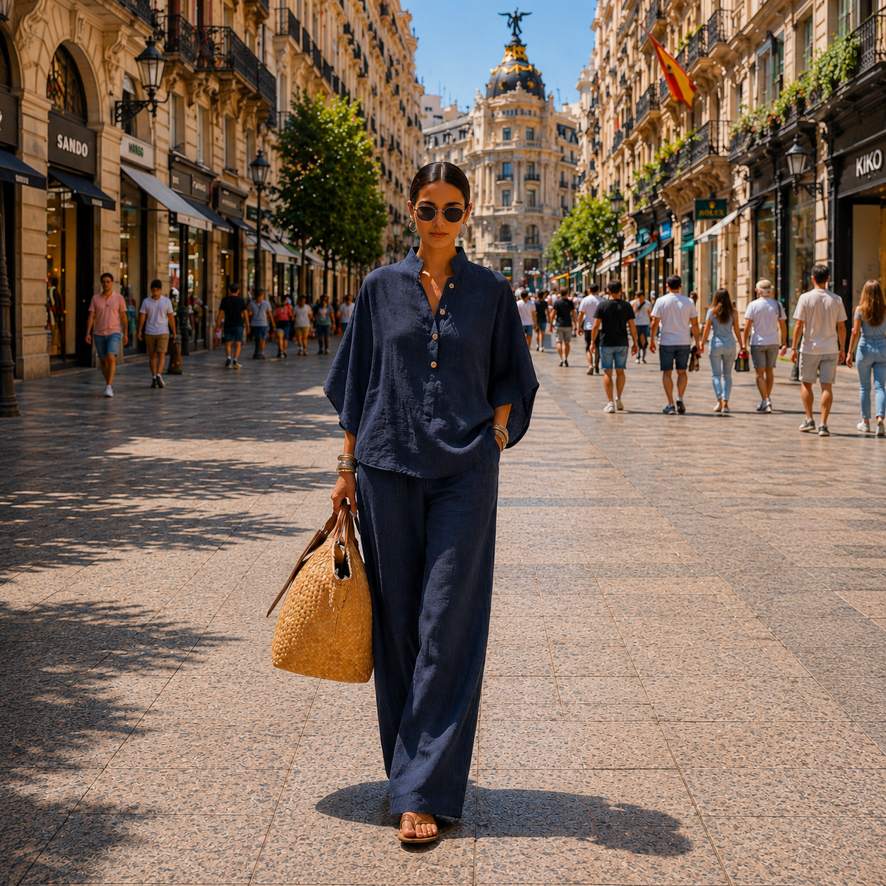 Mariel | Batwing Sleeve Set with Wide Trousers