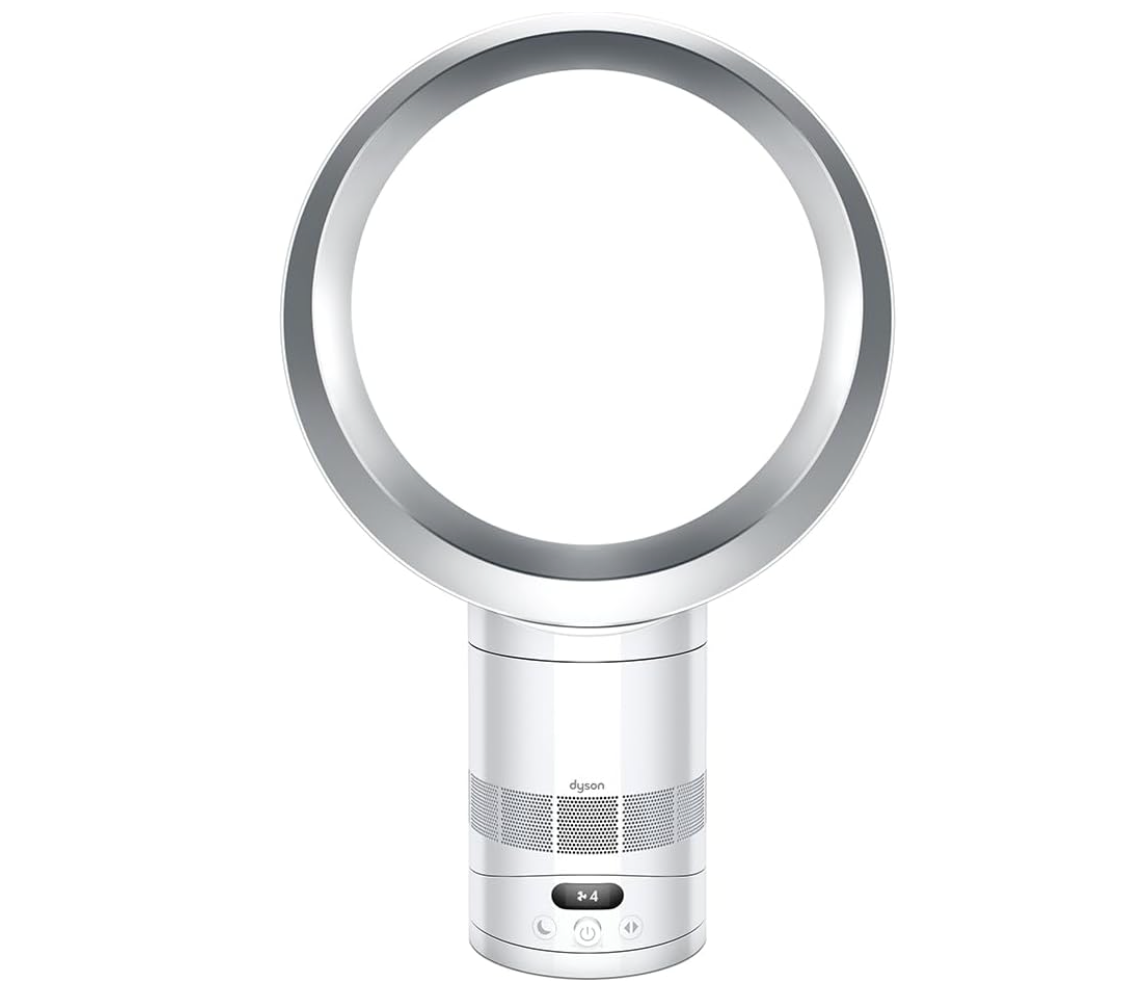 Dyson Cool™ CF1 Desk Fan, White/Silver – Bladeless Quiet Cooling Fan with Air Multiplier™ Technology, MyDyson™ App Control, Sleep Mode, Energy Efficient