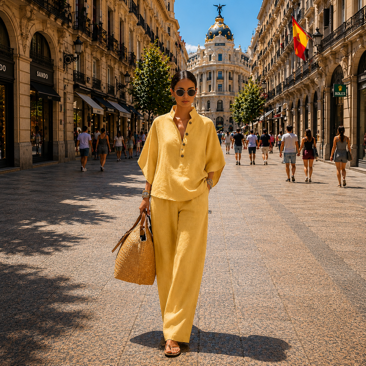 Mariel | Batwing Sleeve Set with Wide Trousers