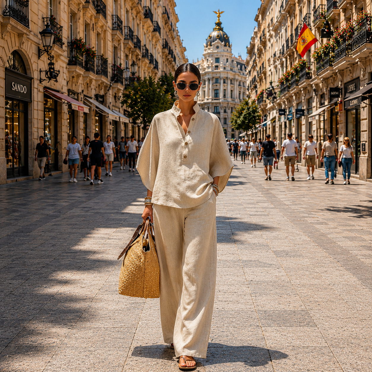 Mariel | Batwing Sleeve Set with Wide Trousers